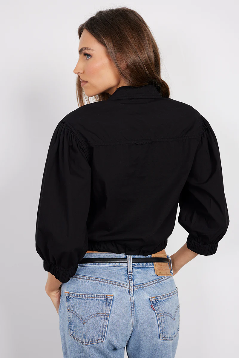 CROP BUTTON FRONT PUFF SLEEVE - Image 3