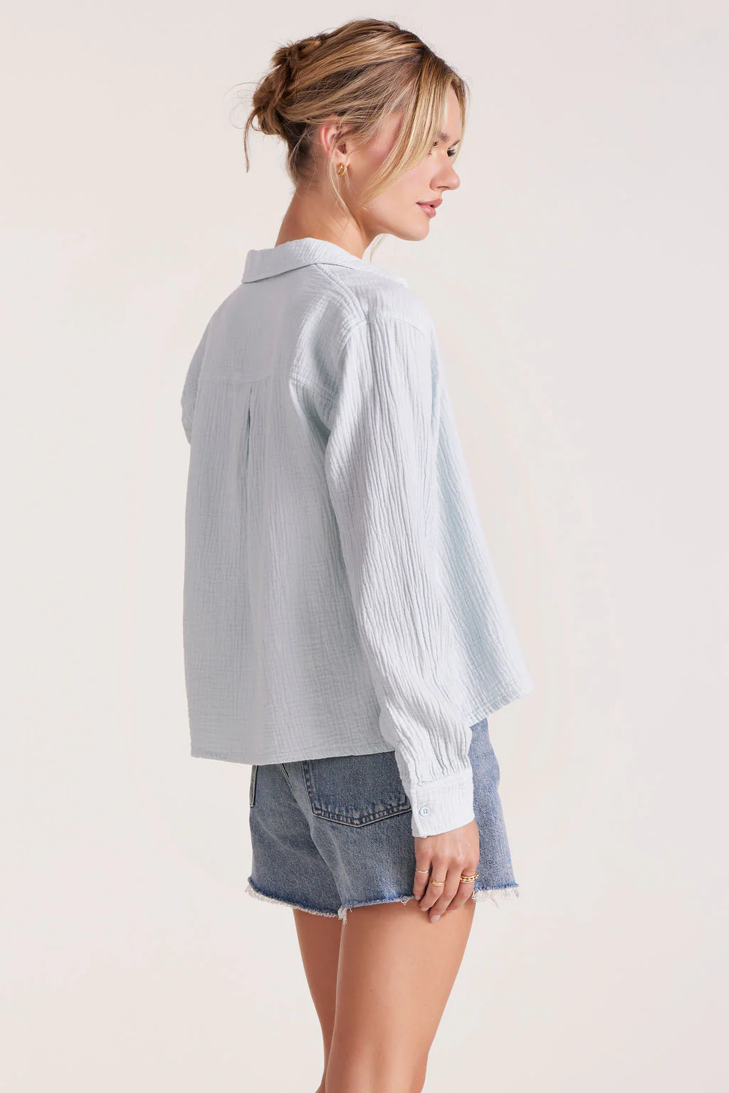 CROPPED COLLARED BUTTON DOWN - Image 3