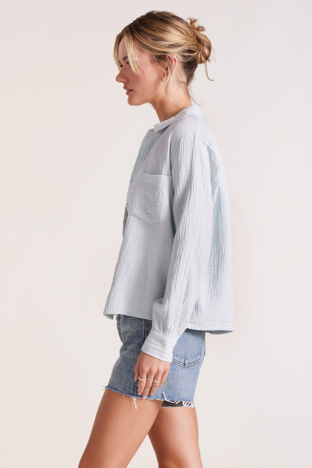 CROPPED COLLARED BUTTON DOWN - Image 5