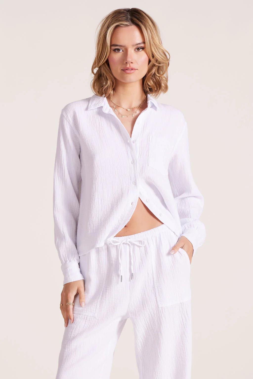 CROPPED COLLARED BUTTON DOWN - Image 4