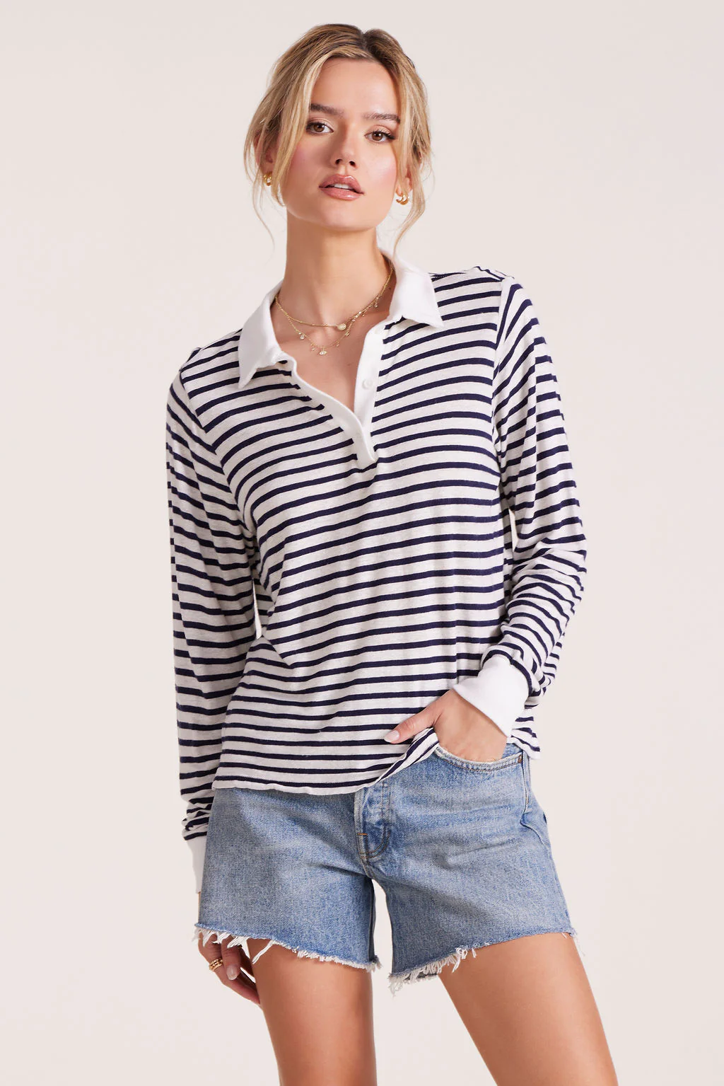 LONG SLEEVE POLO TEE - Image 3