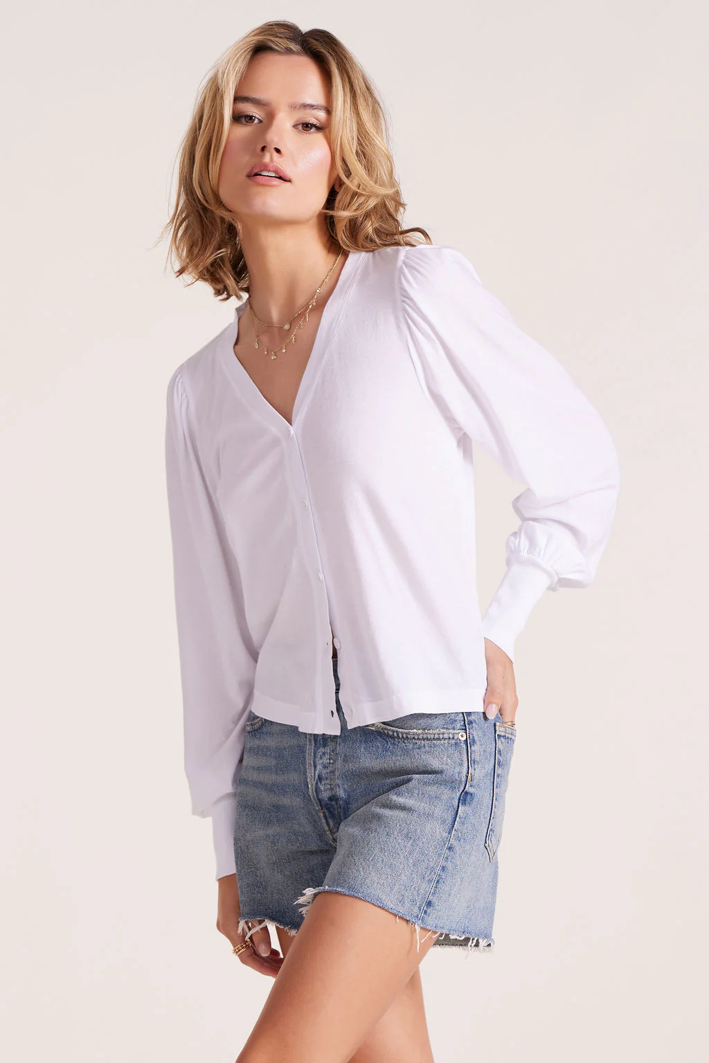 PUFF SLEEVE CARDIGAN - Image 2