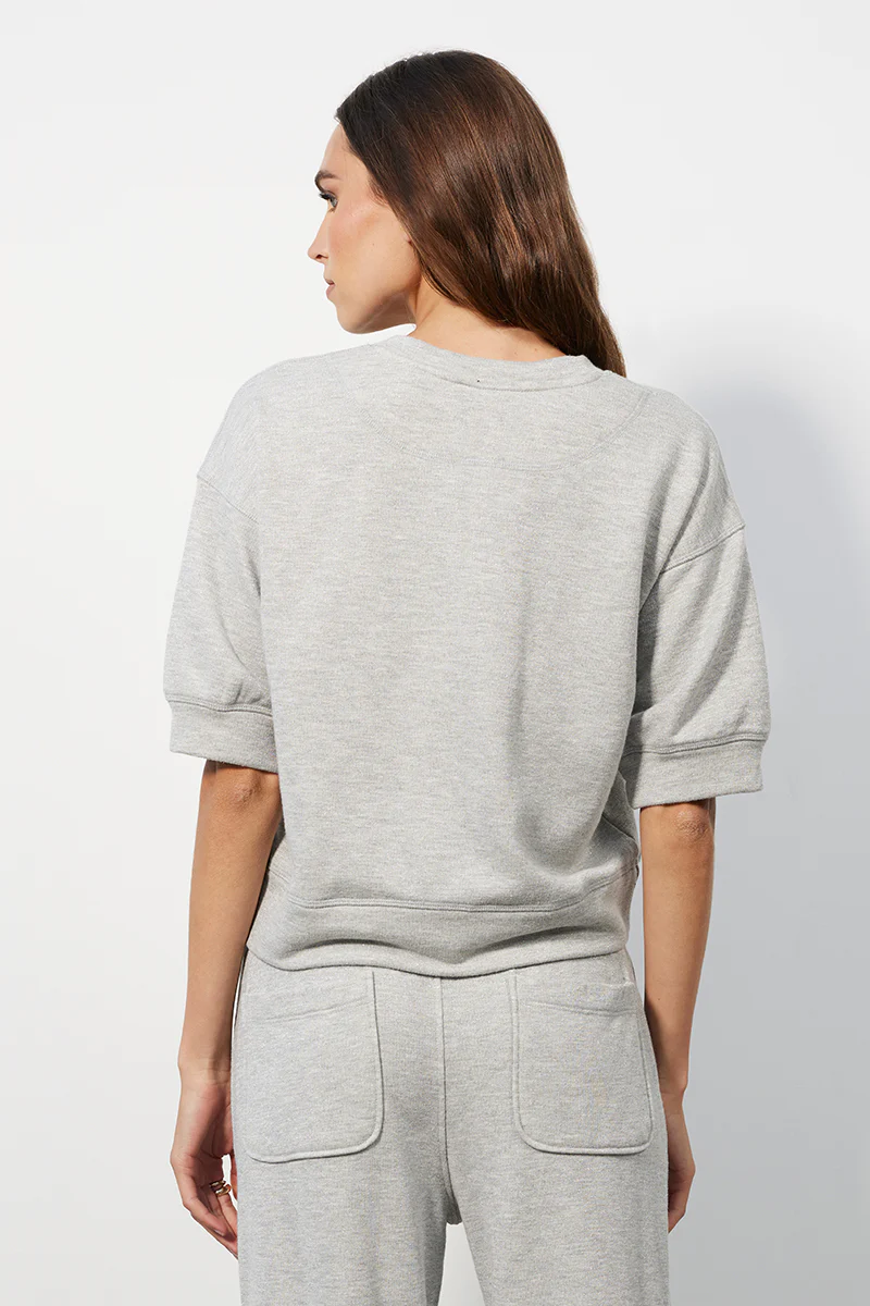 PUFF SLEEVE BOXY HENLEY TOP - Image 3
