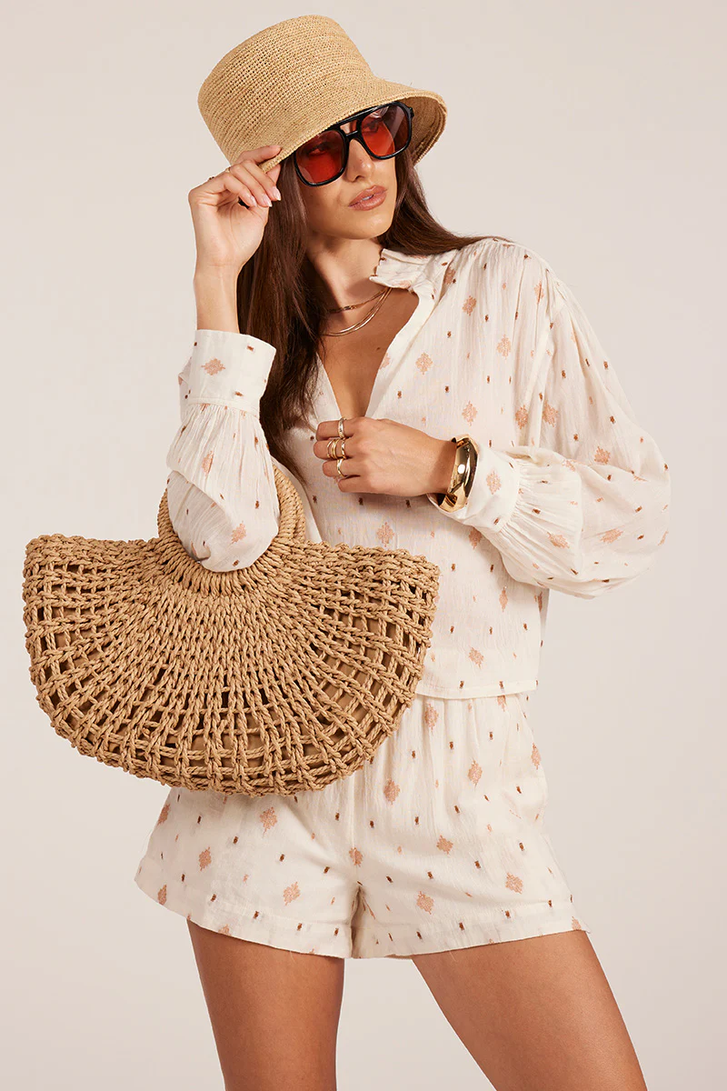 RUFFLED NECK PEASANT BLOUSE