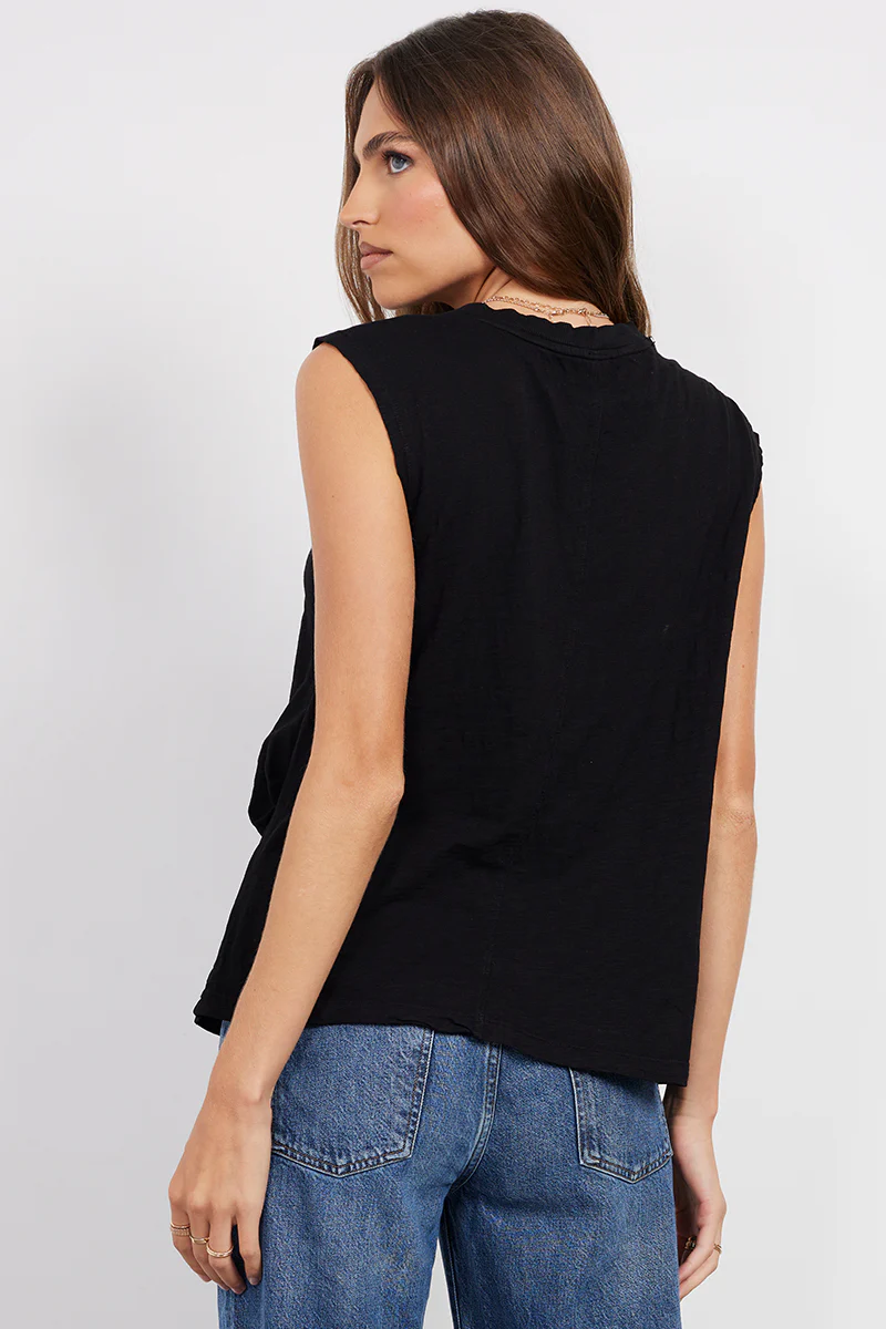 ASYMMETRICAL PLEATED MUSCLE TEE - Image 3