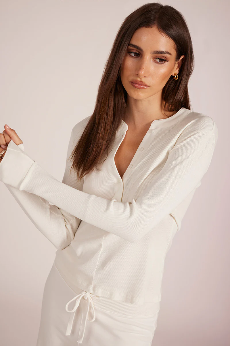 SKINNY MIXED RIB HENLEY - Image 2