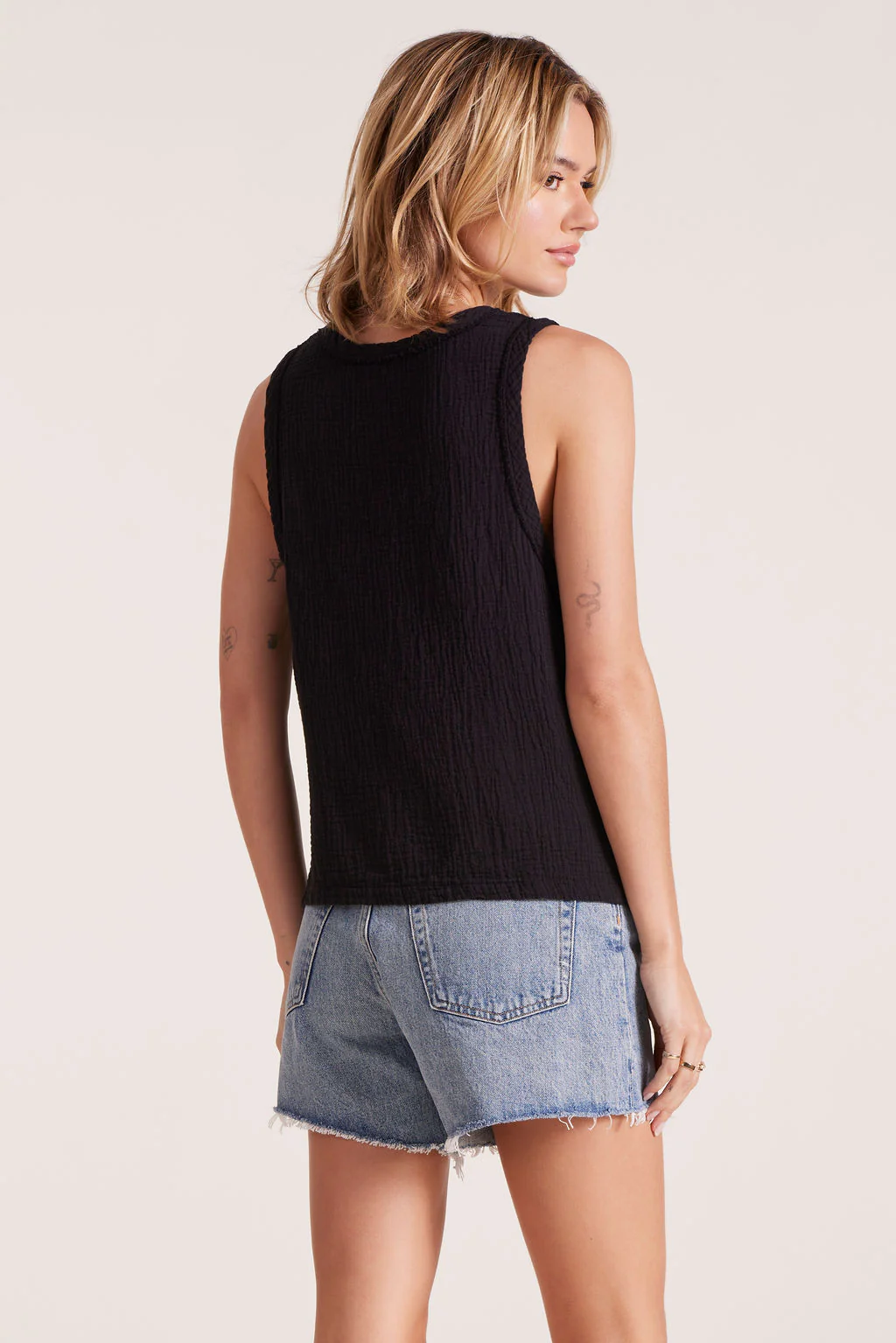 V-NECK RAW EDGE TANK - Image 3