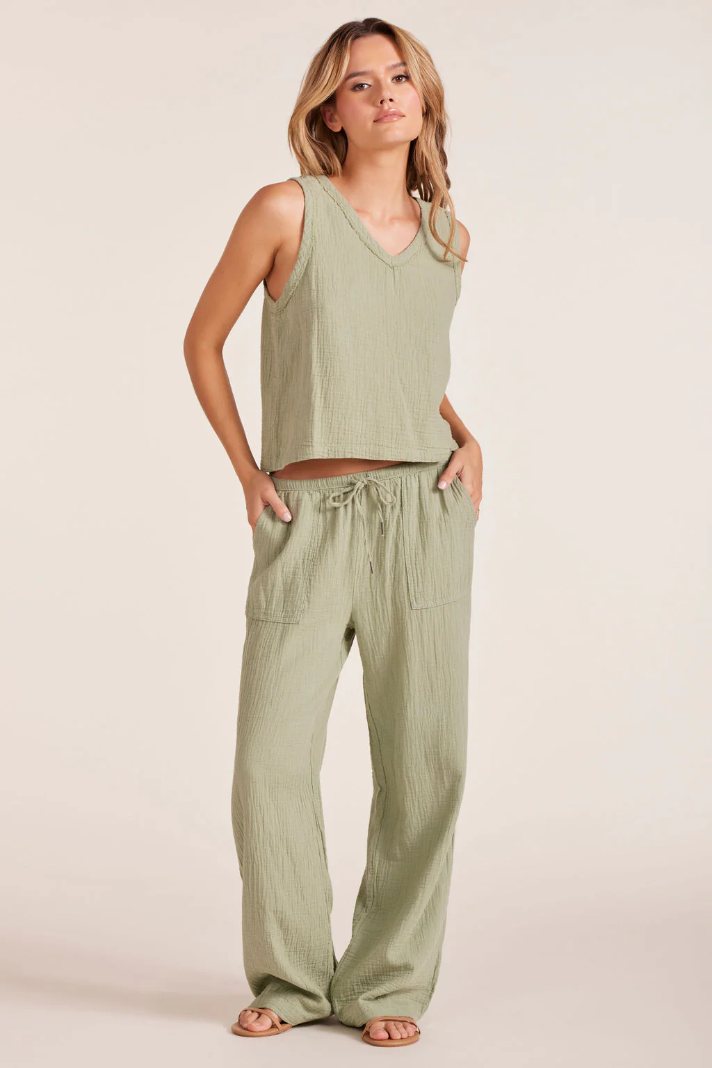 V-NECK RAW EDGE TANK - Image 3